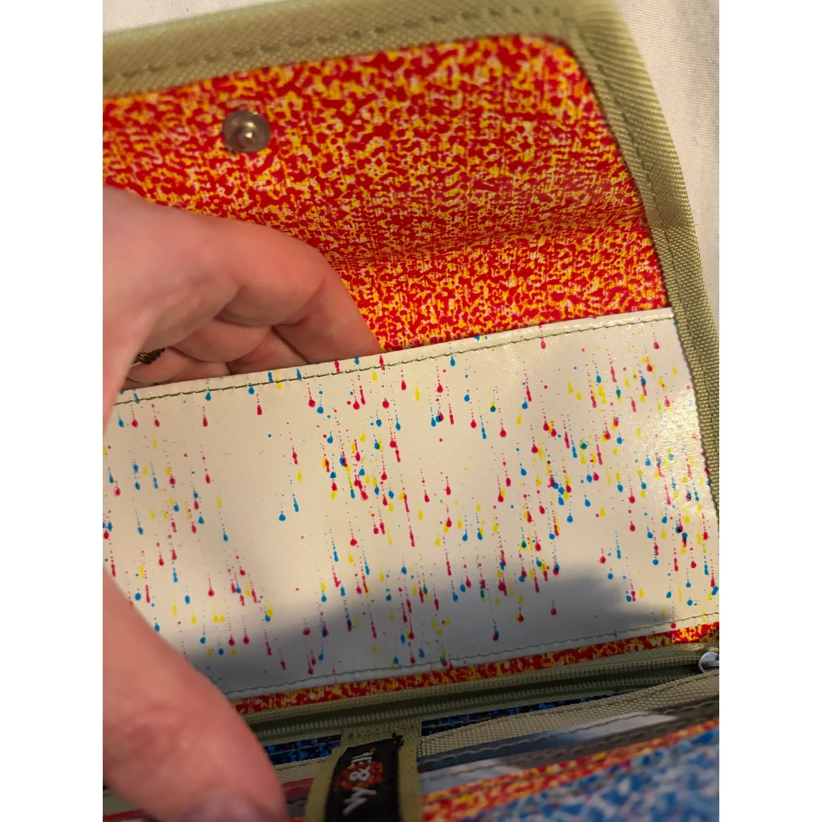 Vy & Elle‎ Tri Fold Wallet Blue Floral Colorful Pattern Snap Closure - Image 6