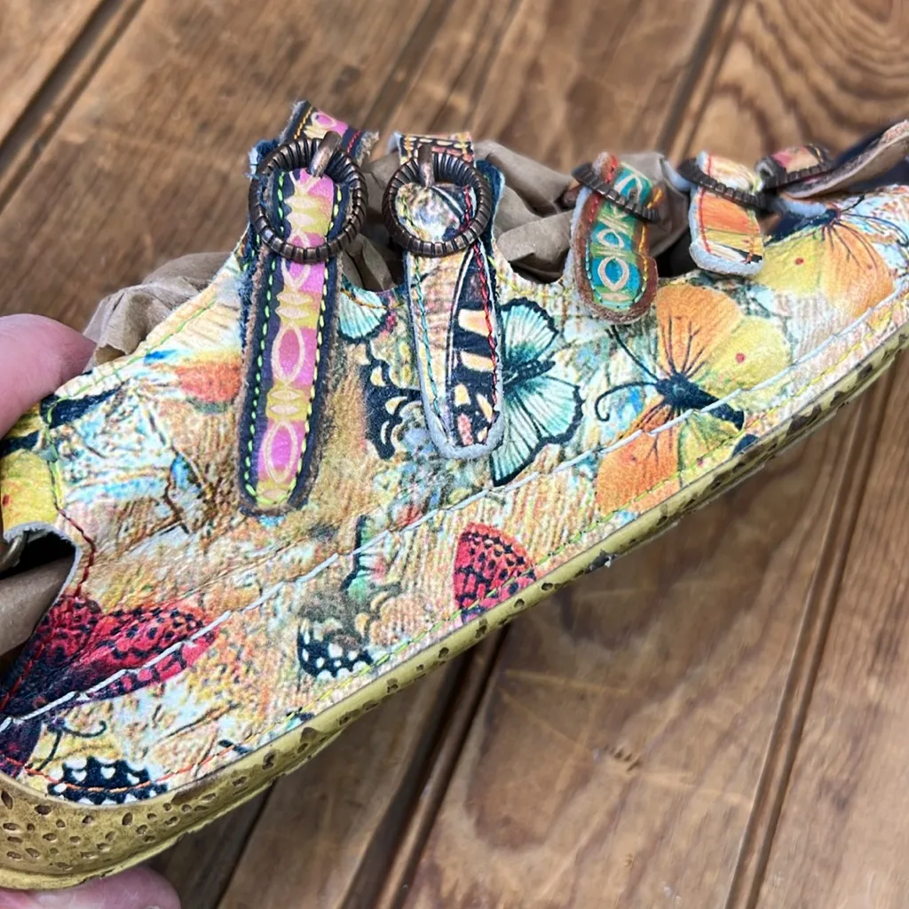 Women’s L Artiste Colorful strappy boho Sandals Brown Size 5 - Image 5