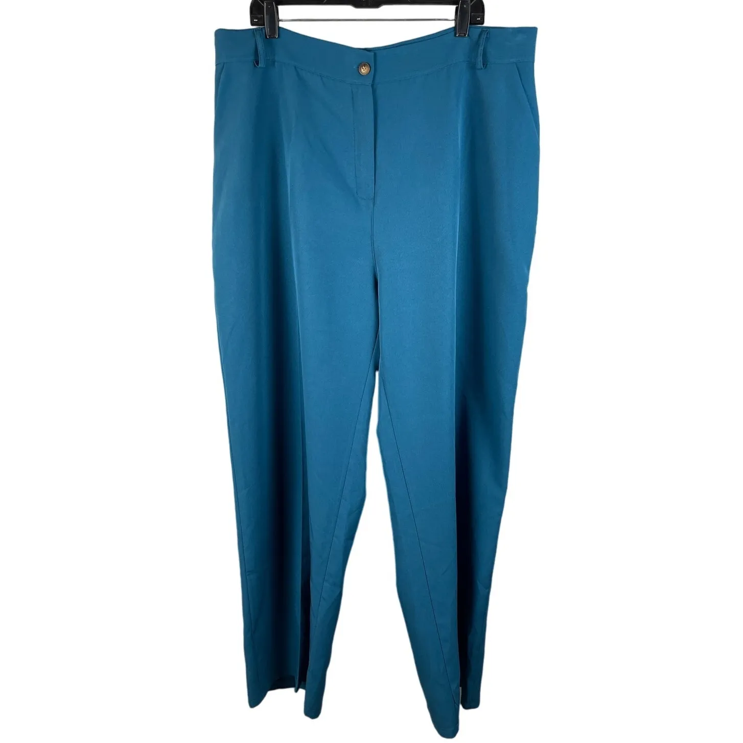 Boohoo Plus Woven Tailored Slouchy Wide Leg Trousers in Petrol‎ Blue Size 22 - Image 7