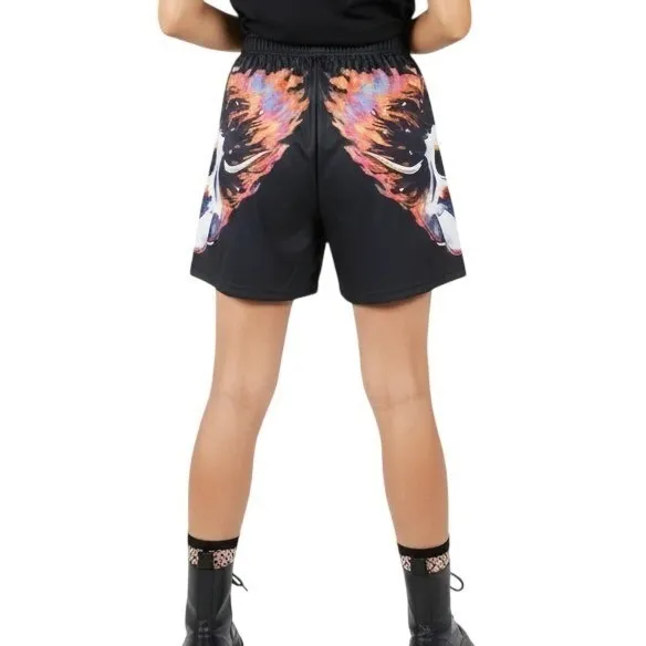 Blush Mark Womens Skull Flame Shorts Size S Black Gothic Streetwear Alternative - Image 2