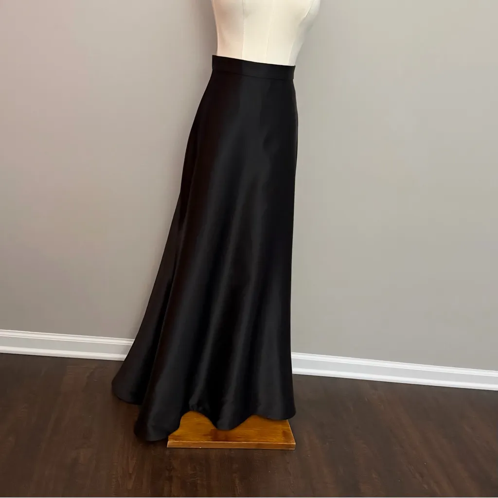 Tadashi Collection Skirt Maxi Floor Length Satin Party Formal Event Prom Black - Image 2