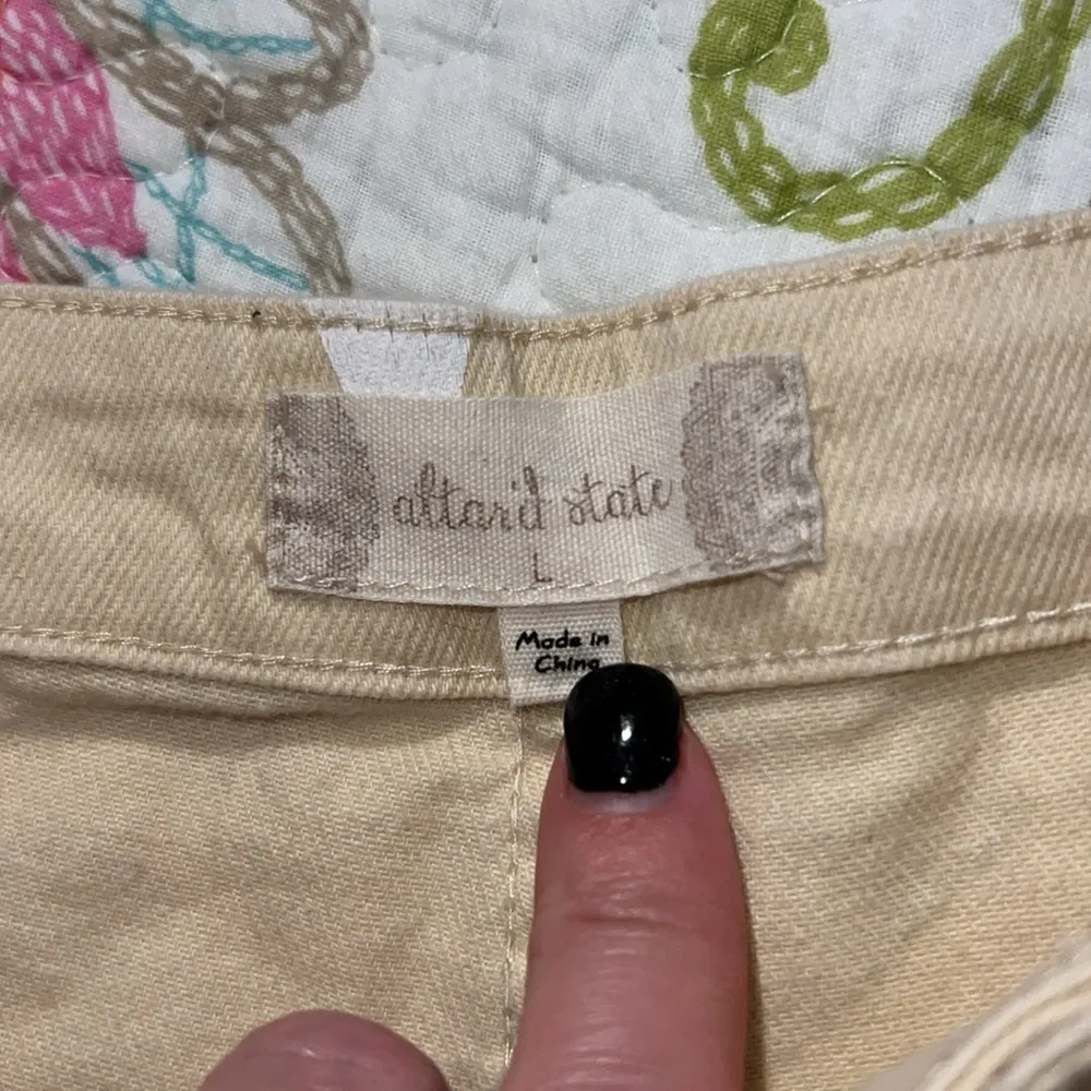 Altar’d state size large ultra flare leg pants with white stars high rise hippie - Image 2