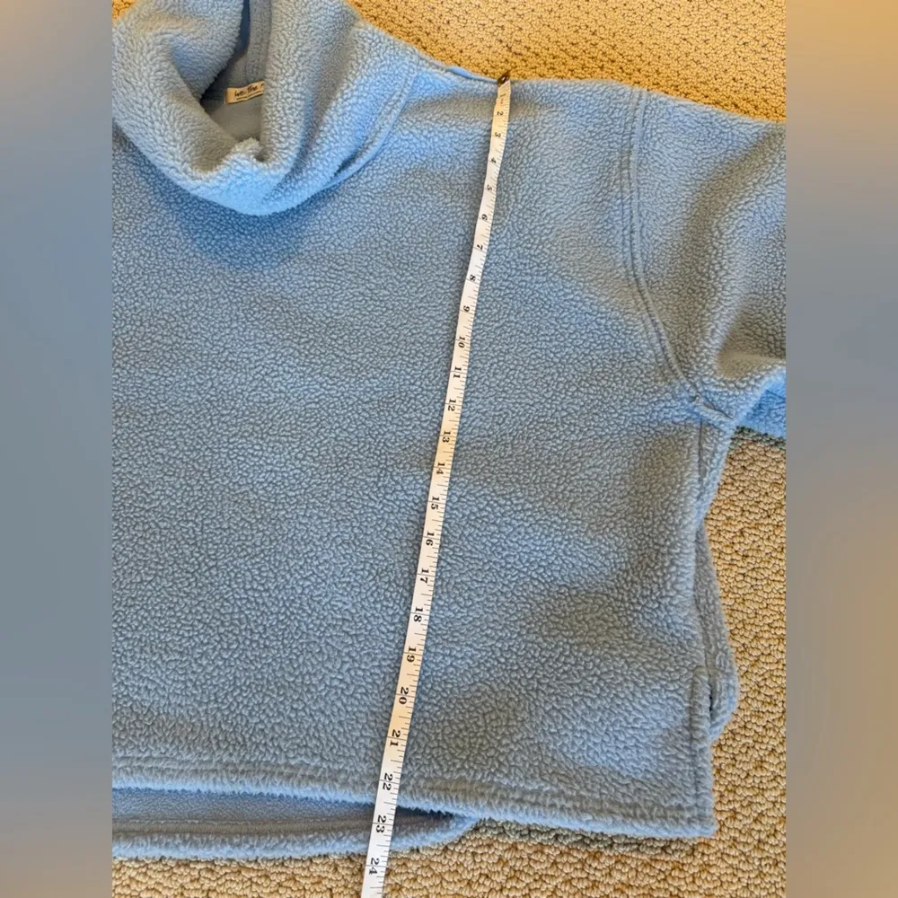 We The Free Free People  Blue Fleece Cowl Neck Sweater Sweatshirt Size Medium - Image 9