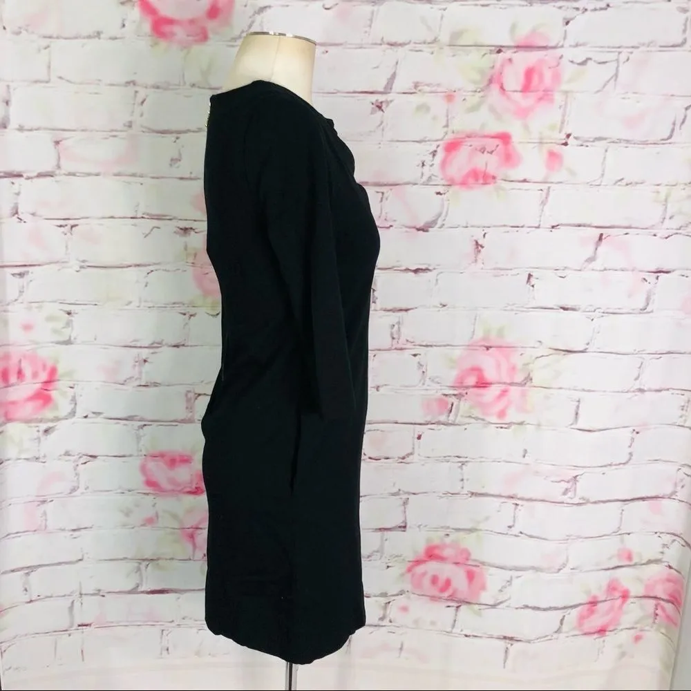 Kate spade 3/4 sleeve black side ruffle dress - Image 5