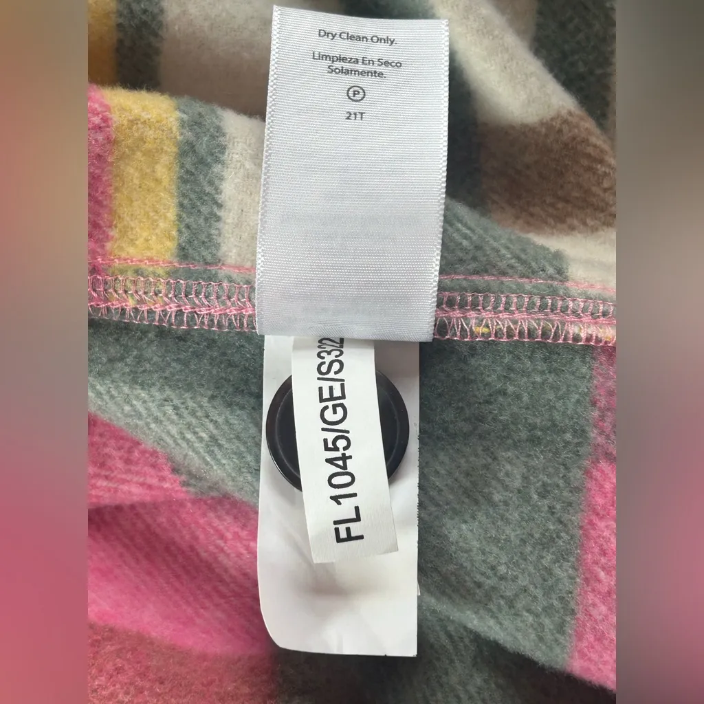 pink plaid pastel cabincore rustic chic oversized wool blend shirt jacket SM - Image 13