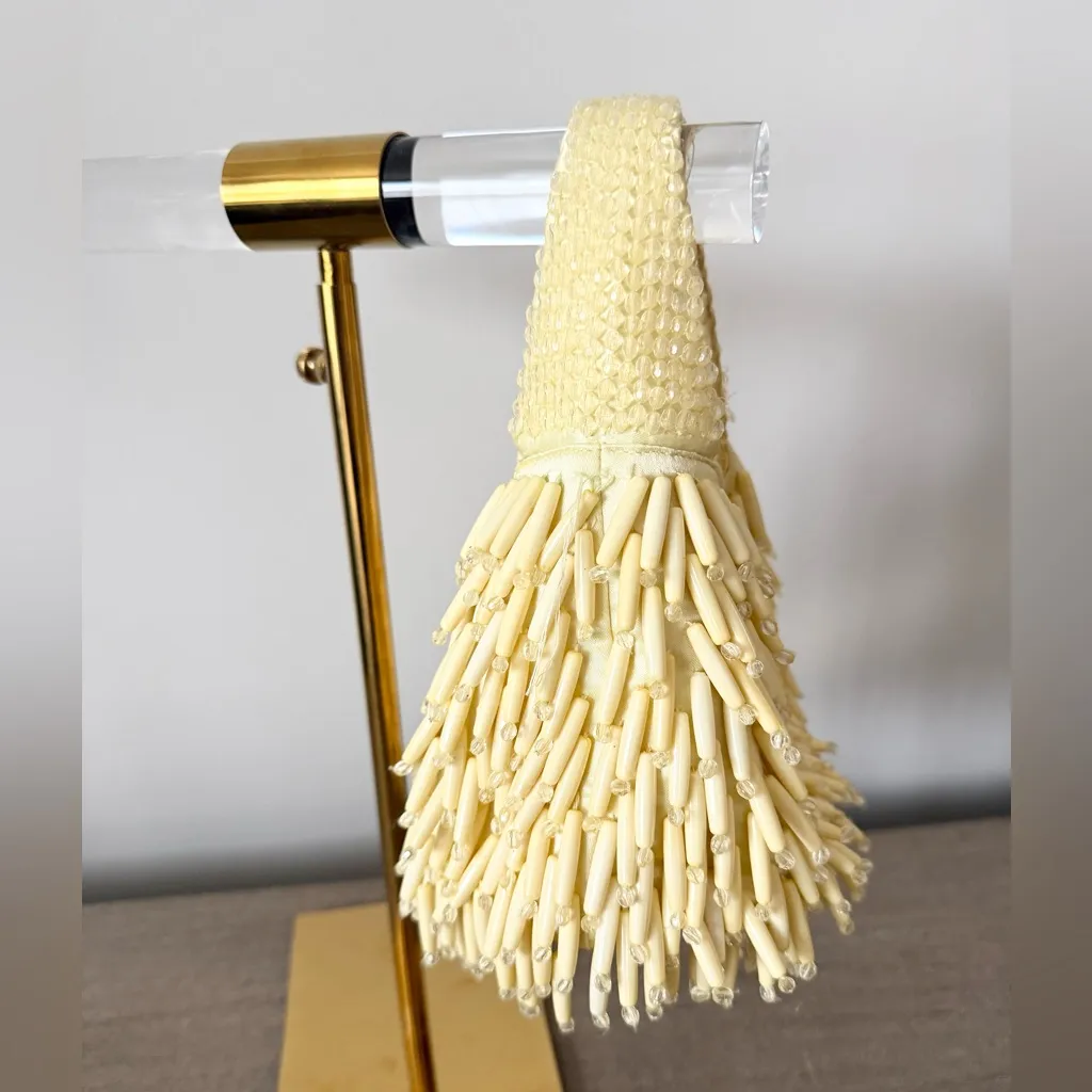 TJ Maxx Fully Beaded Wristlet in Pale Yellow - Image 3