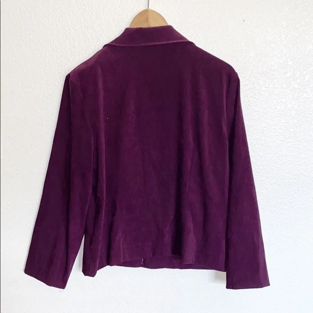 Briggs Petite Purple Suede Zip Up Blazer Jacket - Image 10