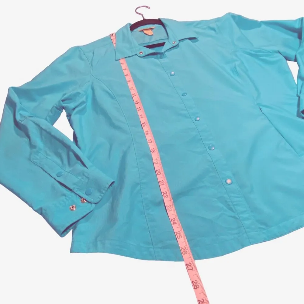 Duluth Trading Co. Women's XL Teal Aqua Blue Button - Image 4