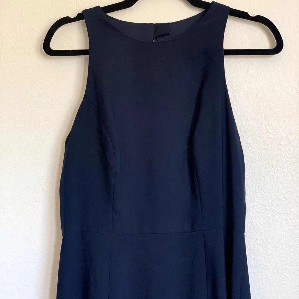 NWT Dessy Collection Diamond Cutout Back Trumpet Gown Slit in Midnight Navy Blue Size 10 - Image 5