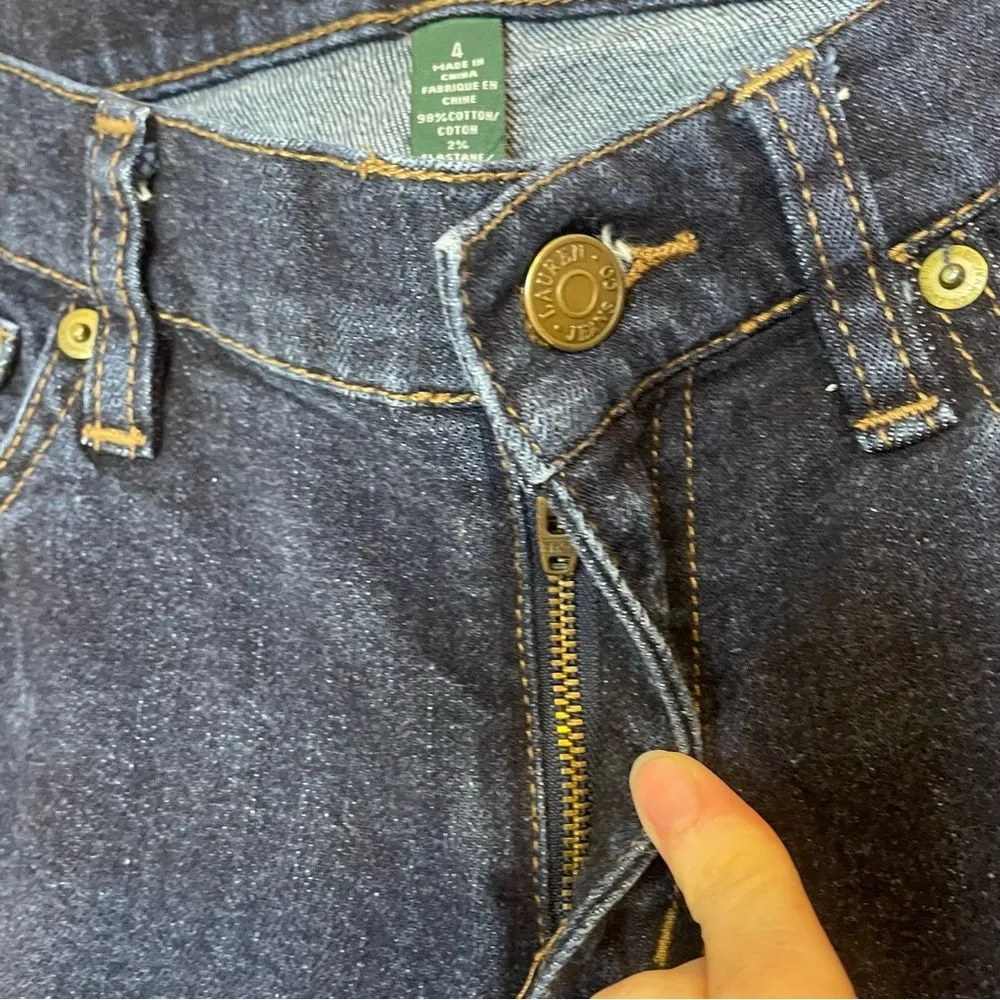 Lauren Ralph Lauren Jeans Dark Wash Denim Classic Straight Pant Size 4 - Image 8