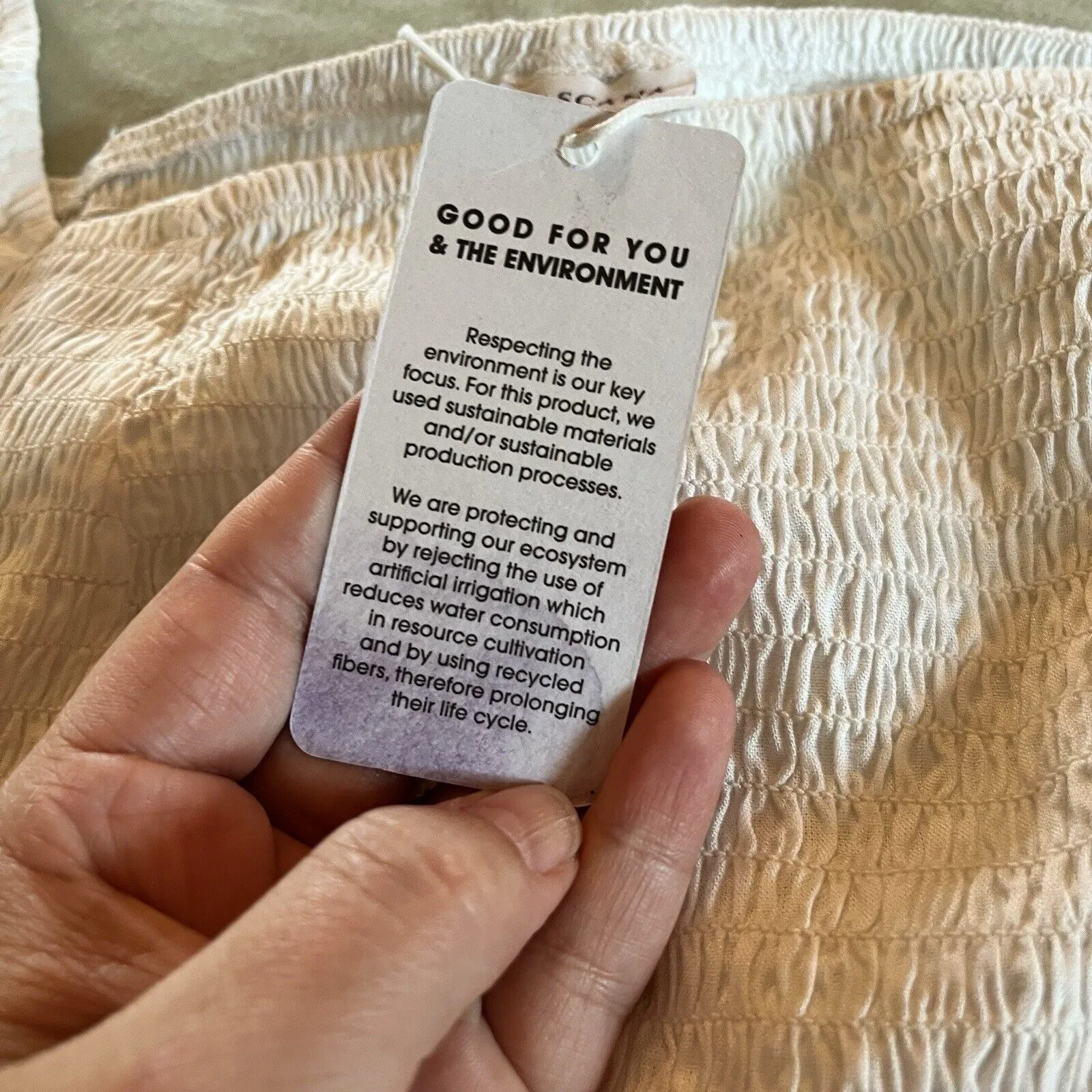 Lascana Shirred Blouse Women White Floral Embroidered Long Sleeve Boho XS 0 2 - Image 3