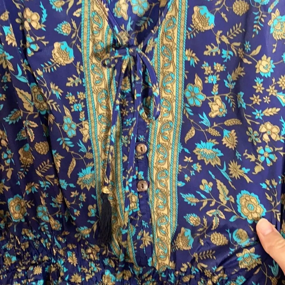 Evereve Raga Sapphire boho print romper sz S - Image 7