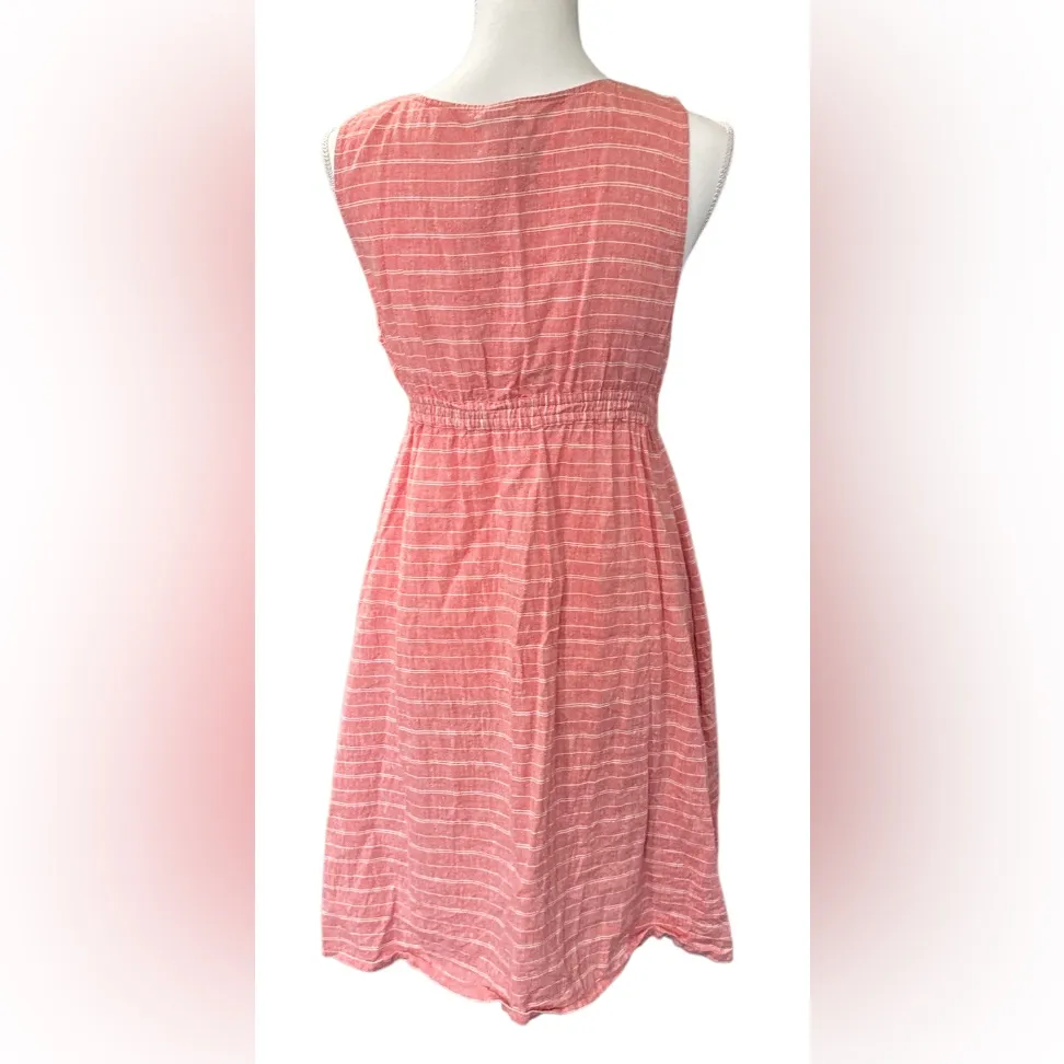 Patagonia Island hemp crossover Striped coral  Sleeveless Dress - Image 4