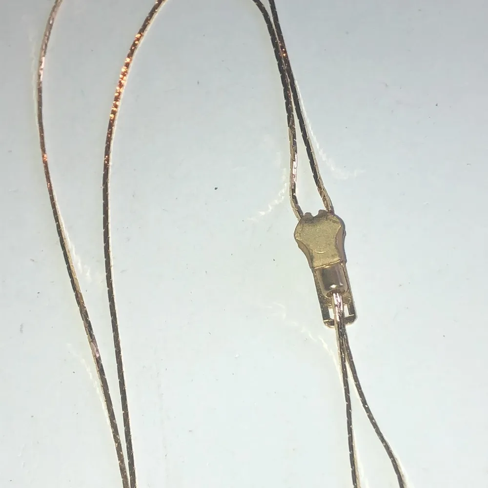 Vintage Gold Tone Adjustable Zipper Tassel Boho Retro Dainty Necklace - Image 8