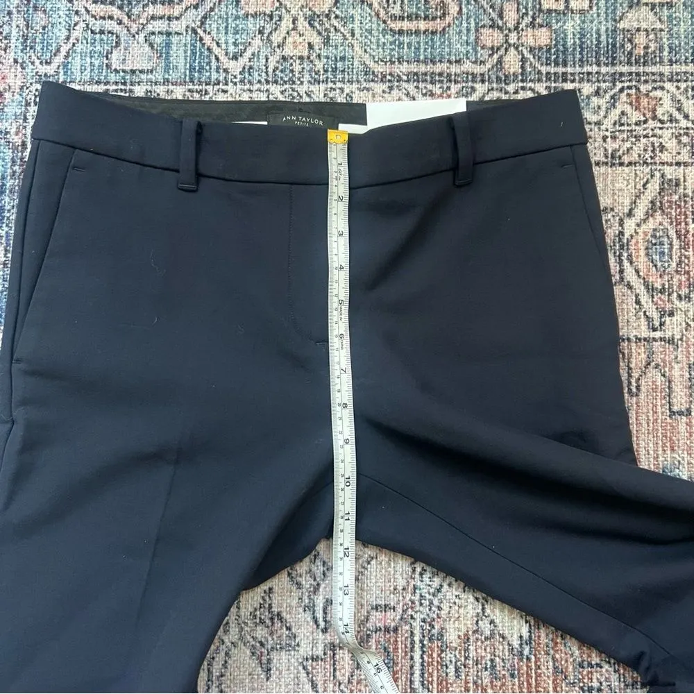 Ann Taylor NWT The Straight Mid Rise Pants Classic Deep Navy Sky Size 8 Petite - Image 11