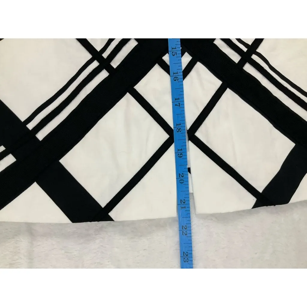 WHITE HOUSE BLACK MARKET | Black White Pencil Skirt Abstract Grid |‎ Size 12 - Image 8