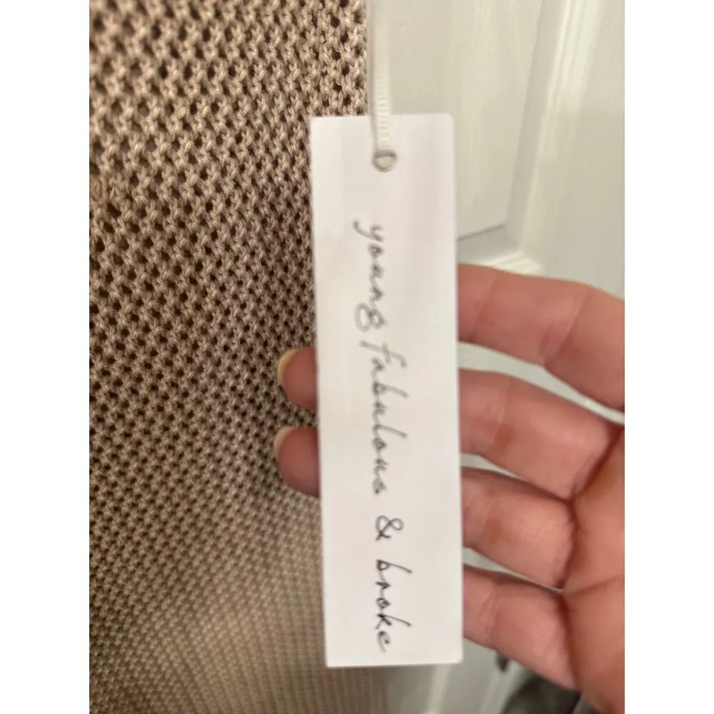 NWT Young, Fabulous,& Broke Faye Crochet Maxi Dress in Sandstone Mineral Wash, S - Image 11