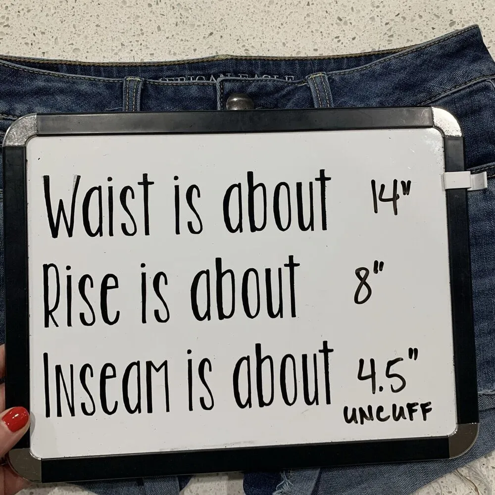 American Eagle Size 4 Shorts Shortie AEO Low Rise Denim Cuffed Stretch Women's - Image 11