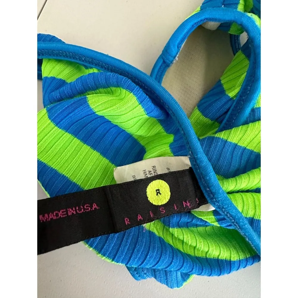 Vintage Womens Bikini Bottoms High Thigh Raisins 1993 Striped Size 7-9 Retro - Image 7