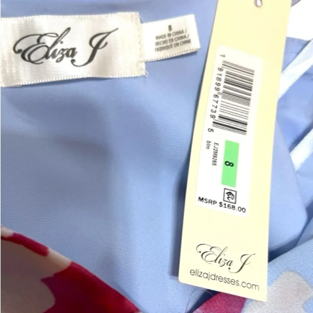 Eliza J V-Neck Floral Ruffle Hem Maxi Dress Size 8 (fits like a size 4) Lined - Image 8