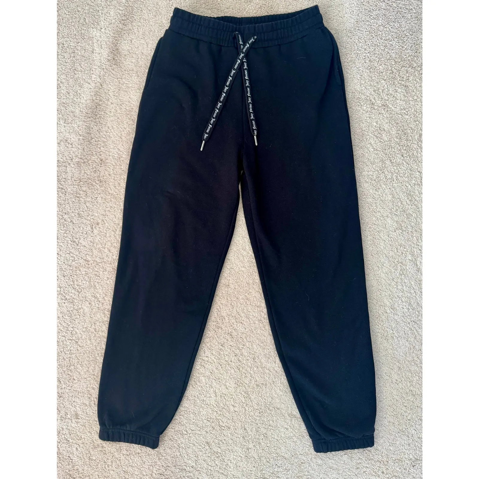 Juicy Couture Forever 21 Black Jogger Sweatpants Bling Logo Sz M/L - Image 4