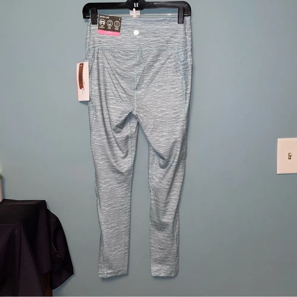 Gottex Peacock Stripe Inter-Luxe Full Length Leggings Size Large - Image 8