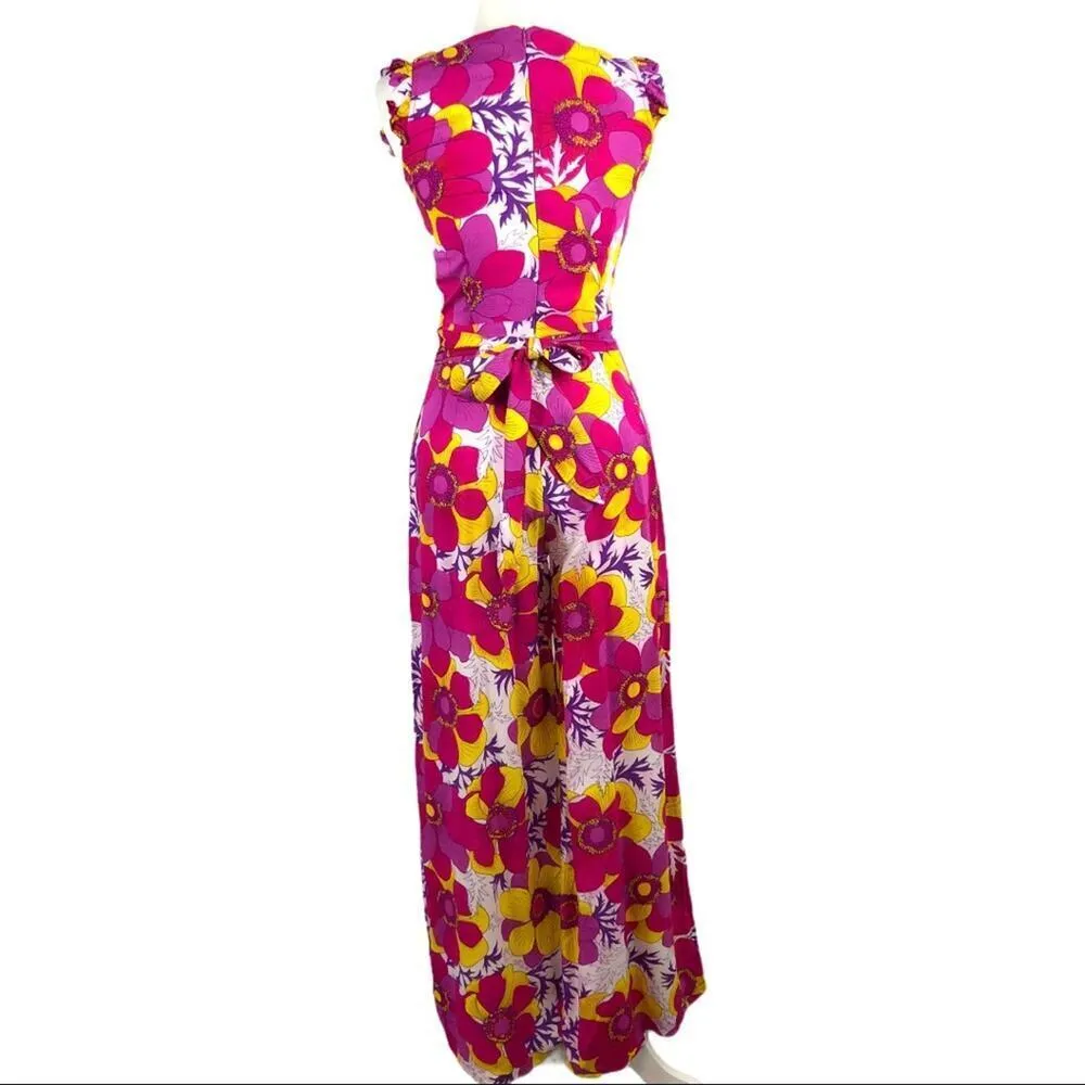 Feather & Find Boho Luxe Bewitched Floral Jumpsuit Pink Size XS - Image 9