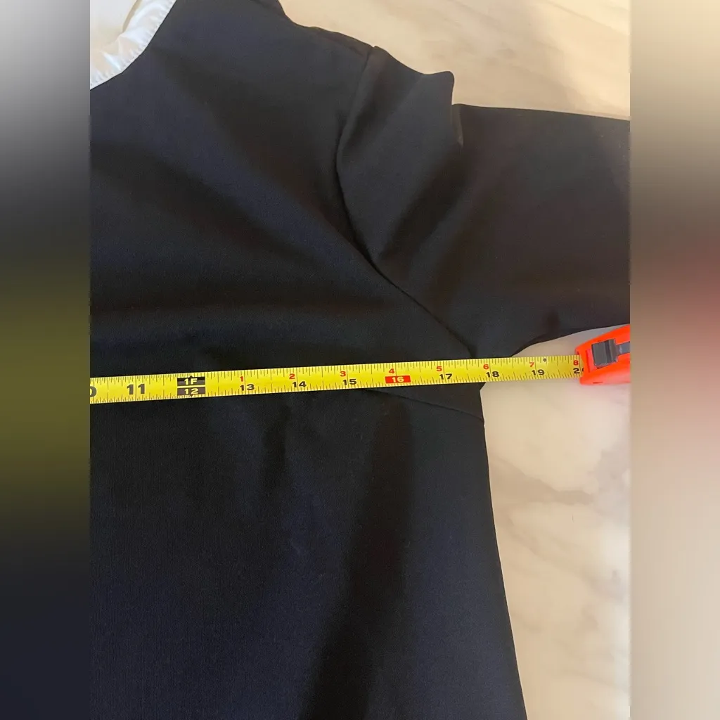 Source Unknown Black Pearl Collar Dress Women’s L Peter Pan Collar Stretch Midi - Image 4