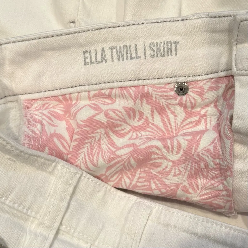 Tommy Bahama White Denim Ella Twill Skirt Size 0 Raw Hem Summer Vacation - Image 3