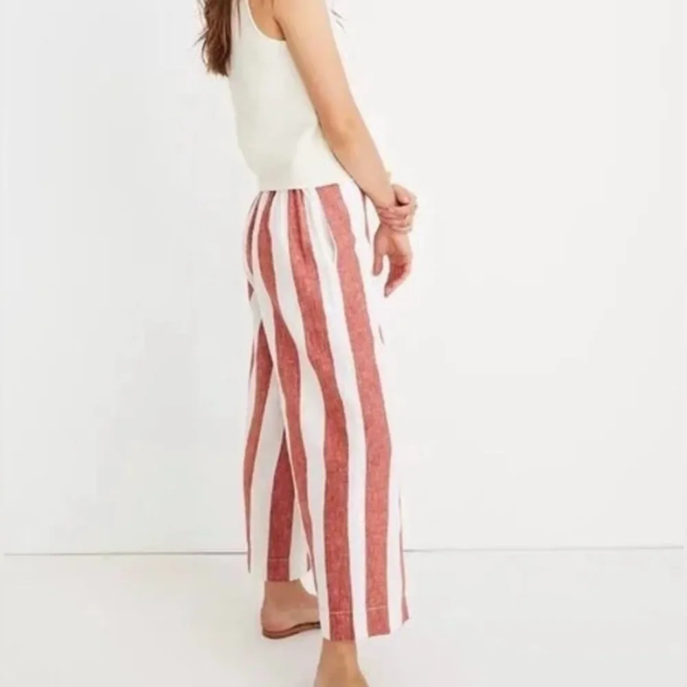 Madewell Huston Pull On Crop Pants in Bold Stripe Size Small - Image 3