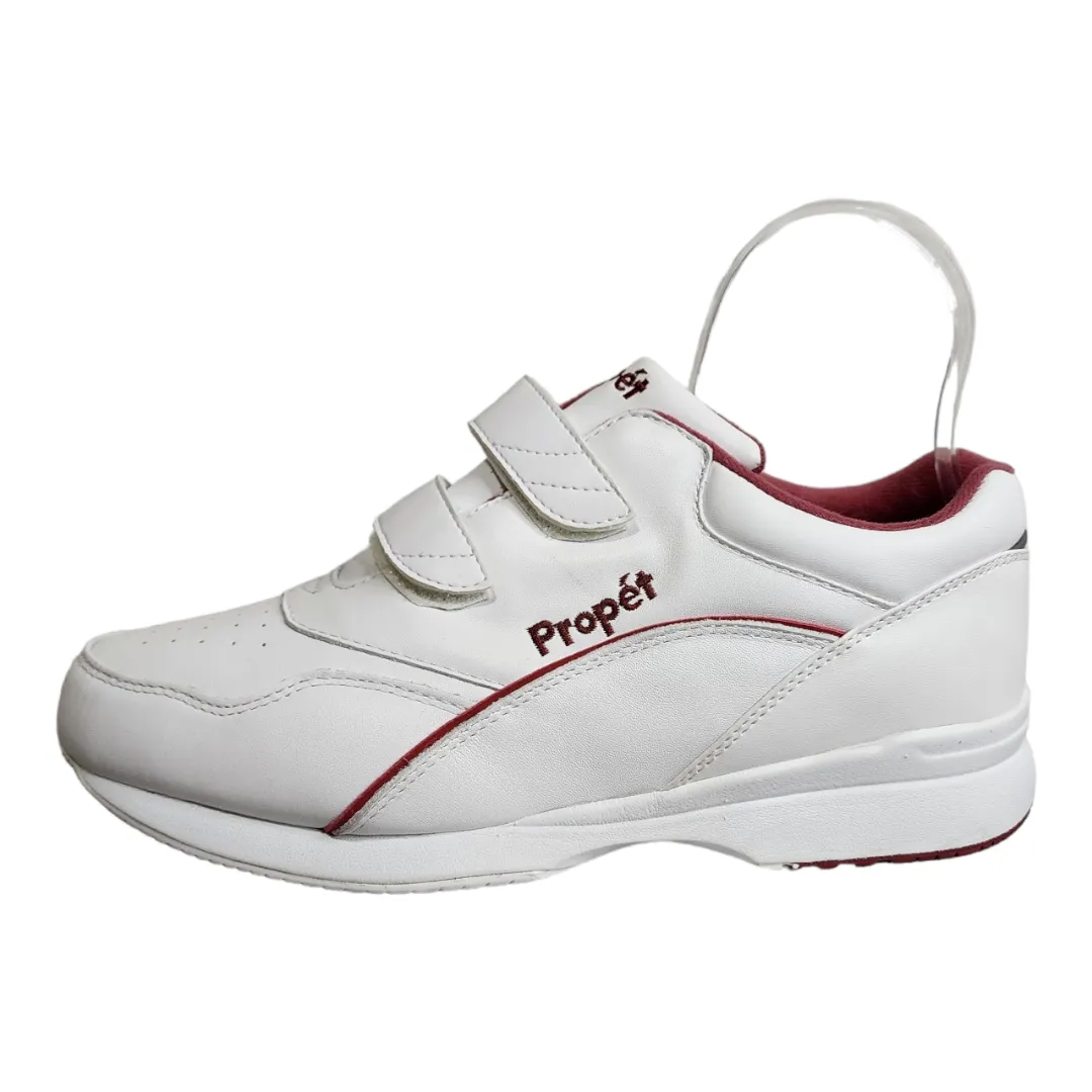 Propet Tour Walker Strap Shoes White/Berry Leather Hook & Loop Women’s Size 10 White - Image 2
