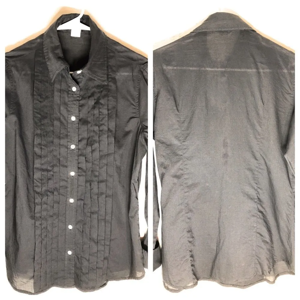 J.Crew  Pleated Dress Blouse Black - Image 2