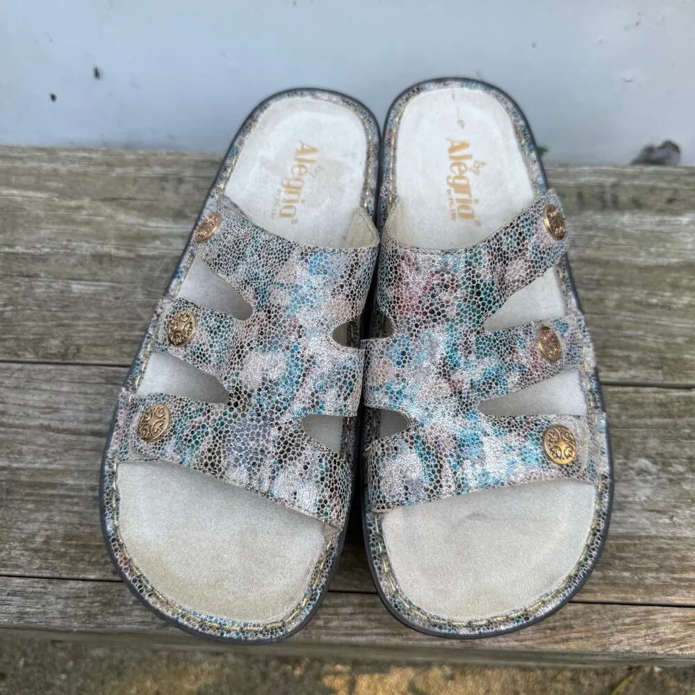 Alegria Women's Dinah Leather Slip-On Sandals with Strap Detail Fawn Dottie 41 - Image 2