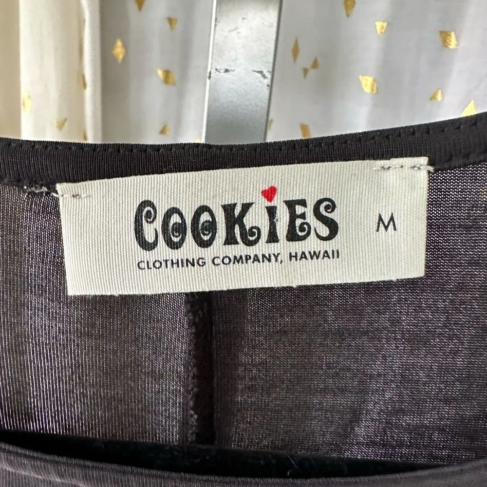 Cookie's Clothing Company Hawaii Essential Classic Black Long Bell Sleeve Top M Size M - Image 5