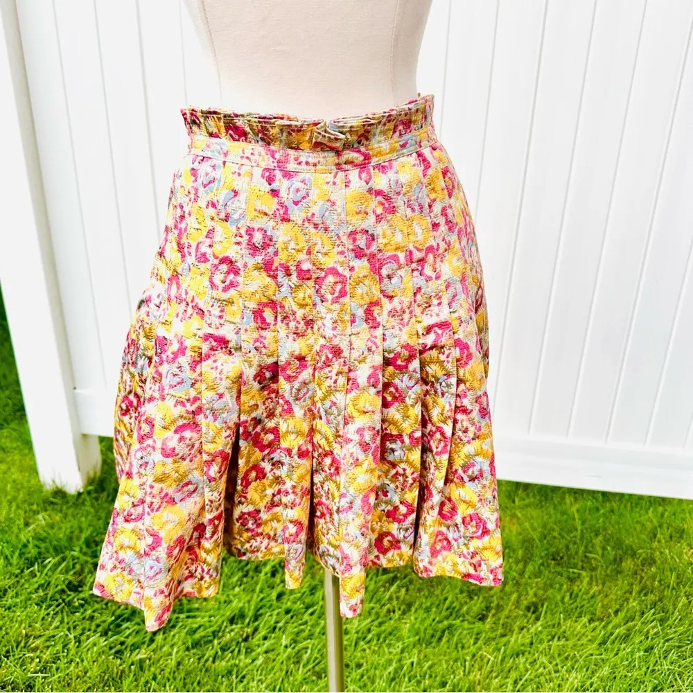 Zac Pozen for Target Metallic Brocade Pleated Mini Skirt - Image 7