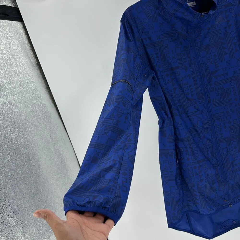 adidas Tokyo Print Running Jacket blue black longline adjustable size S - Image 7