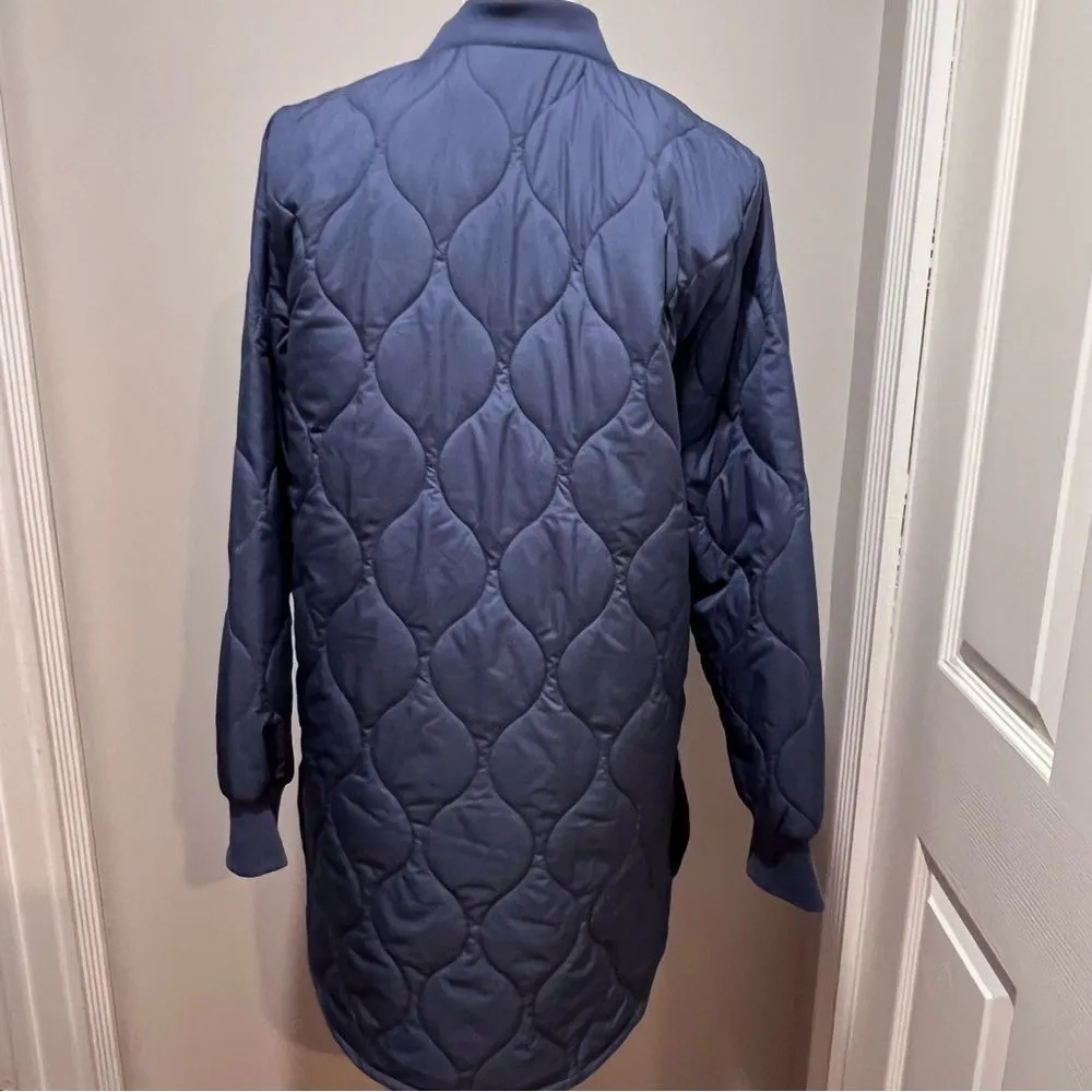 NWT Zella Longline Quilted Jacket full zip oversized women's size small - Image 10