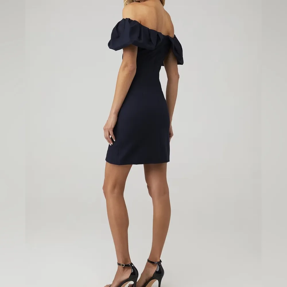 Elliatt Sofia Ruched Off Shoulder Mini Dress in Navy Size Small NWT - Image 3
