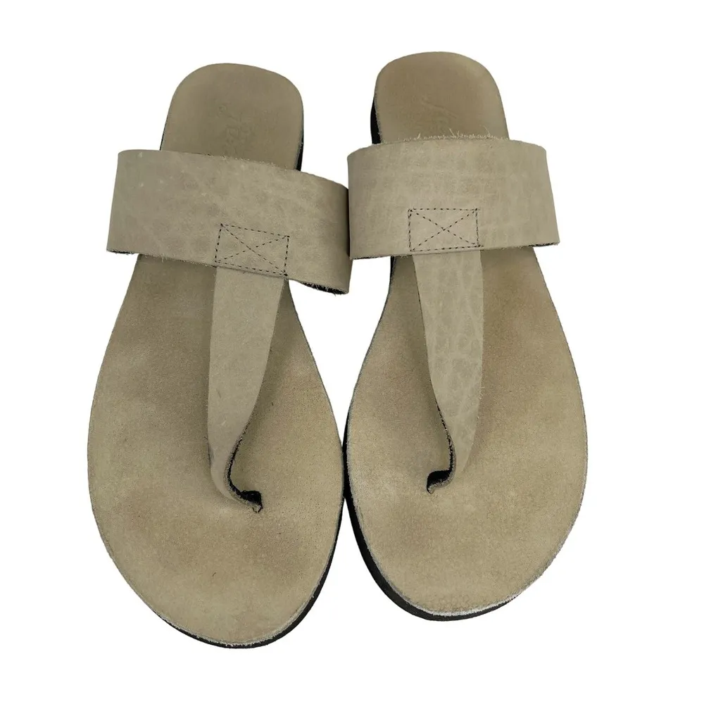 Free People Waterfront Thong Sandals Beige Taupe 40 - Image 3