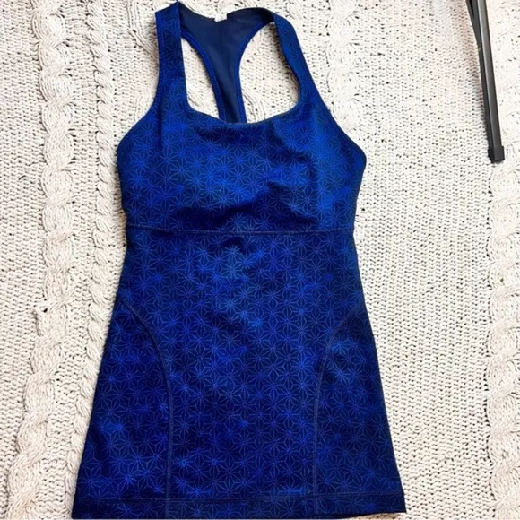 LULULEMON Power Up Tank lI Sashico Star Inkwell Rugged Blue Size 4‎ - Image 3