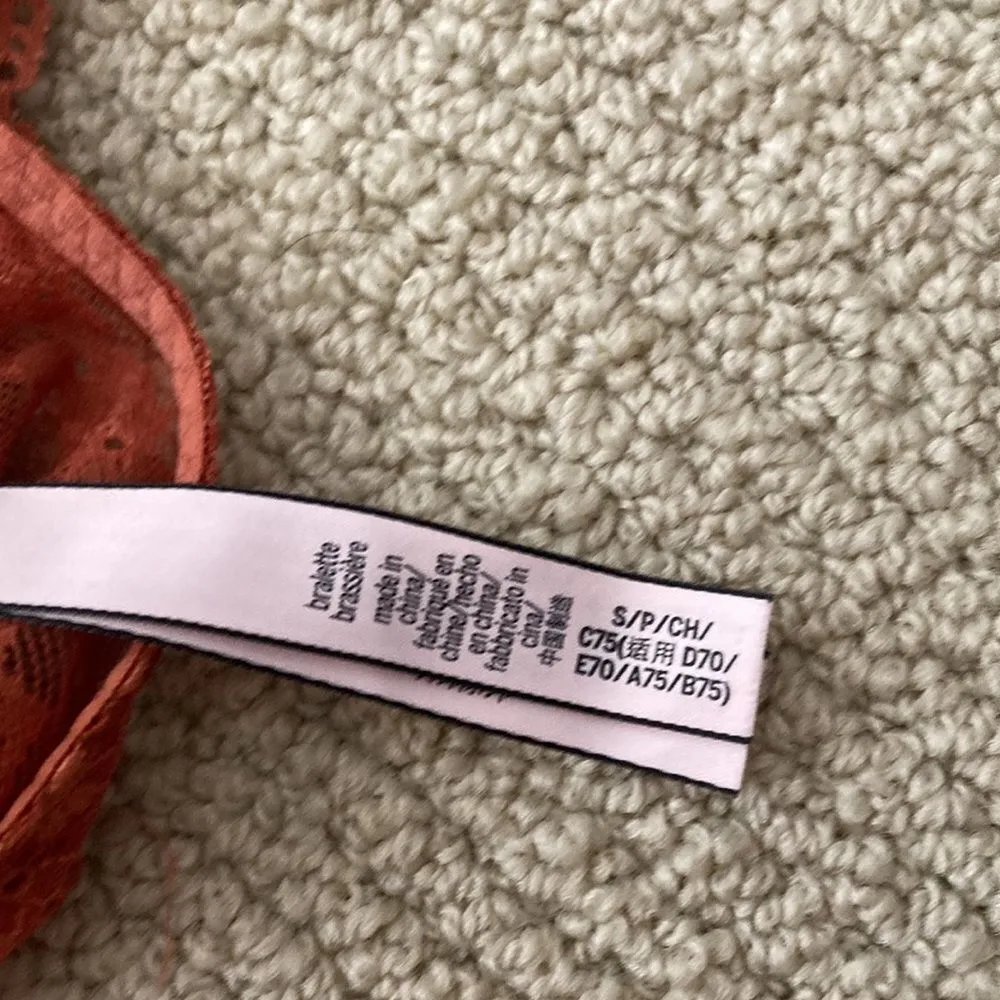 Victoria’s Secret Orange Bralette Racerback Light Support Long Line Small VEUC - Image 3