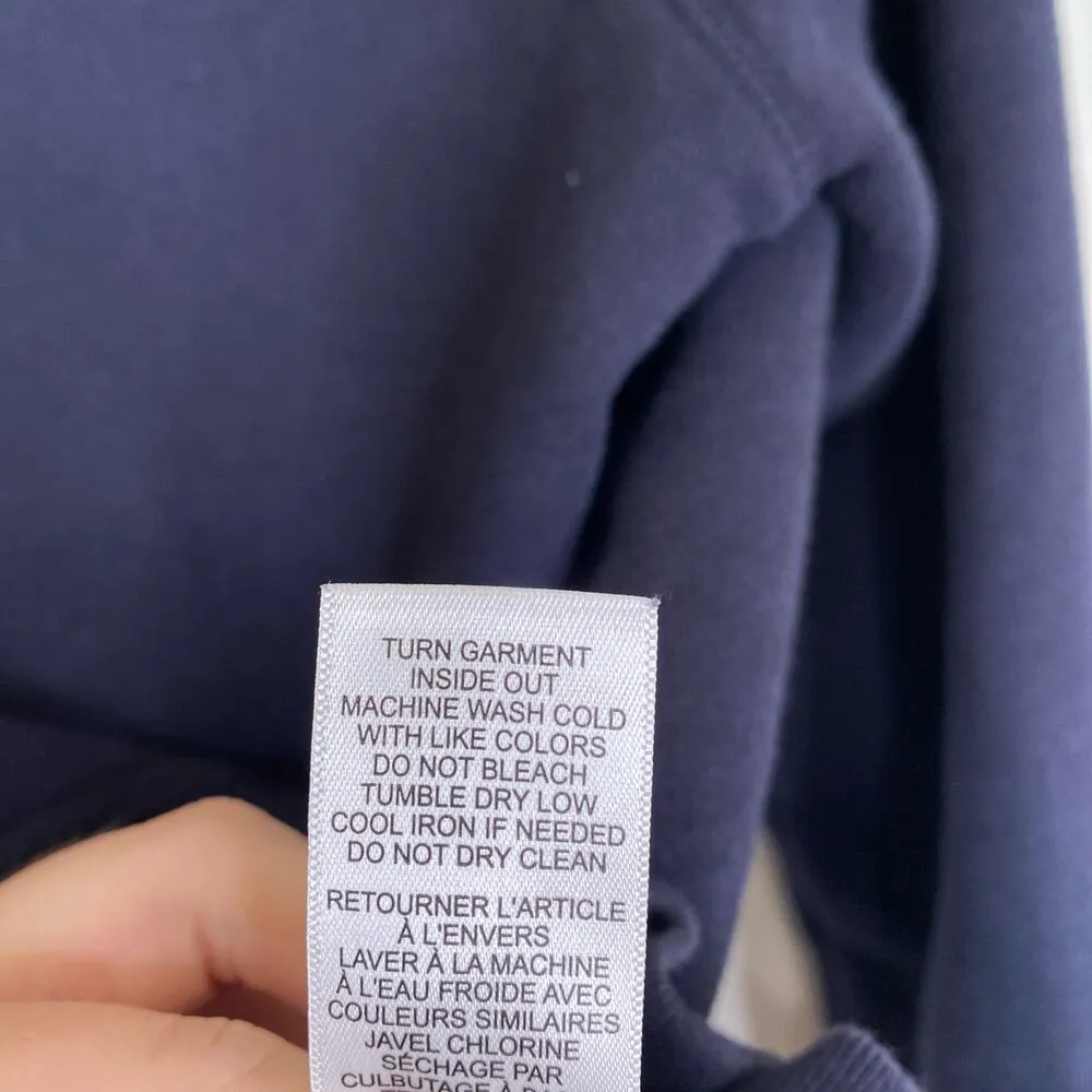 FRAME Shrunken Cotton Hoodie Navy Size Small Casual Comfy - Image 6