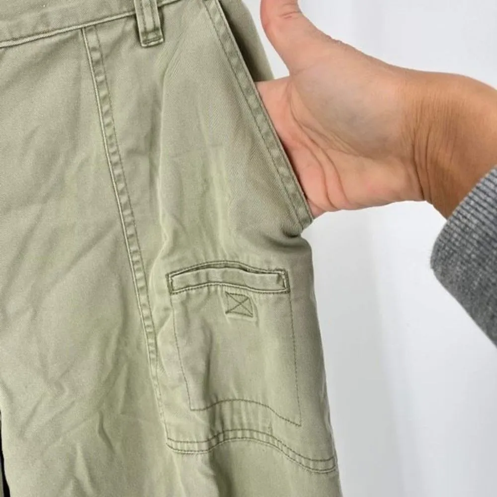 Vintage Y2K NY Khakis Women's Hi-Rise Ankle Cargo Pants‎ Utility Green Size 10 - Image 4