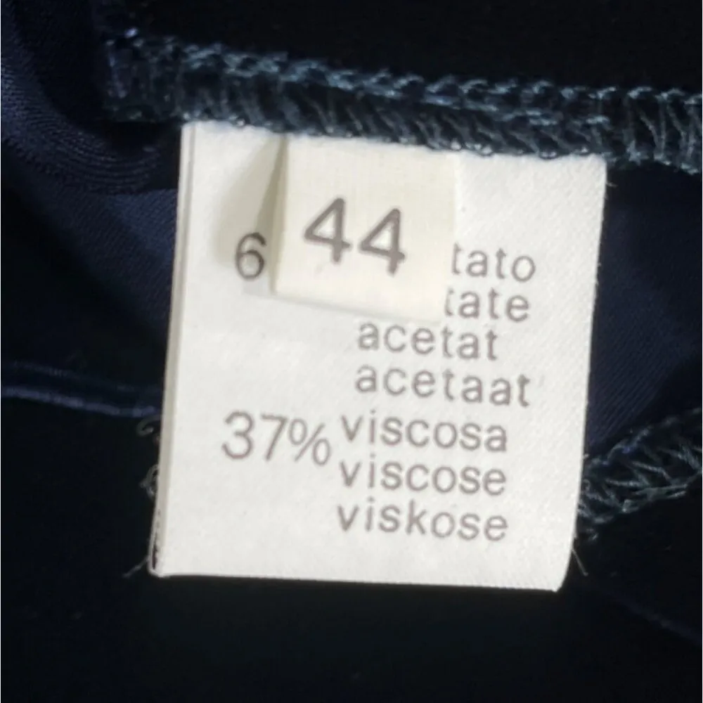 Vintage Navy Velvet Pencil Skirt By Worldly Things Tg 44 Blue Size undefined - Image 8