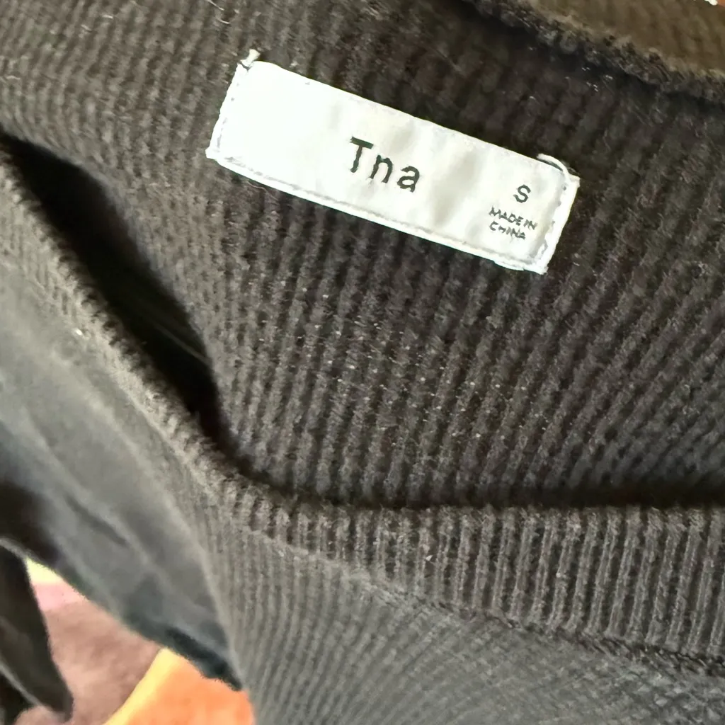 TNA black waffle Knit Top Size M - Image 4