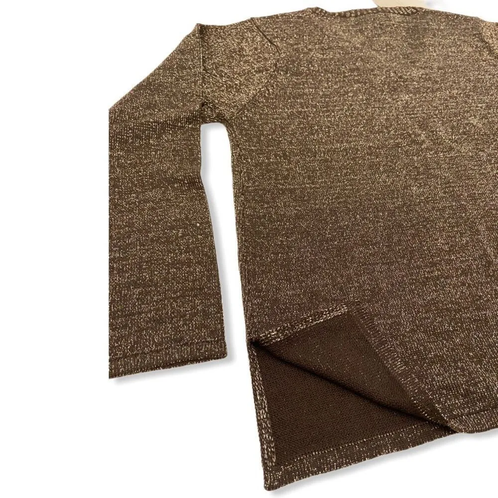 Vintage Terry Lewis Classic Luxuries Brown Metallic Wool Blend V - Image 9