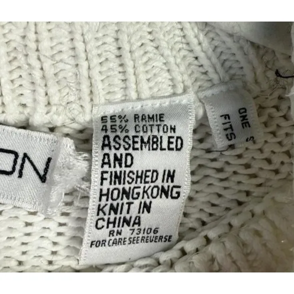 Michael Simon Sweater Womens One Size White Beaded Sequin Snowflake Tunic Pearl - Image 4