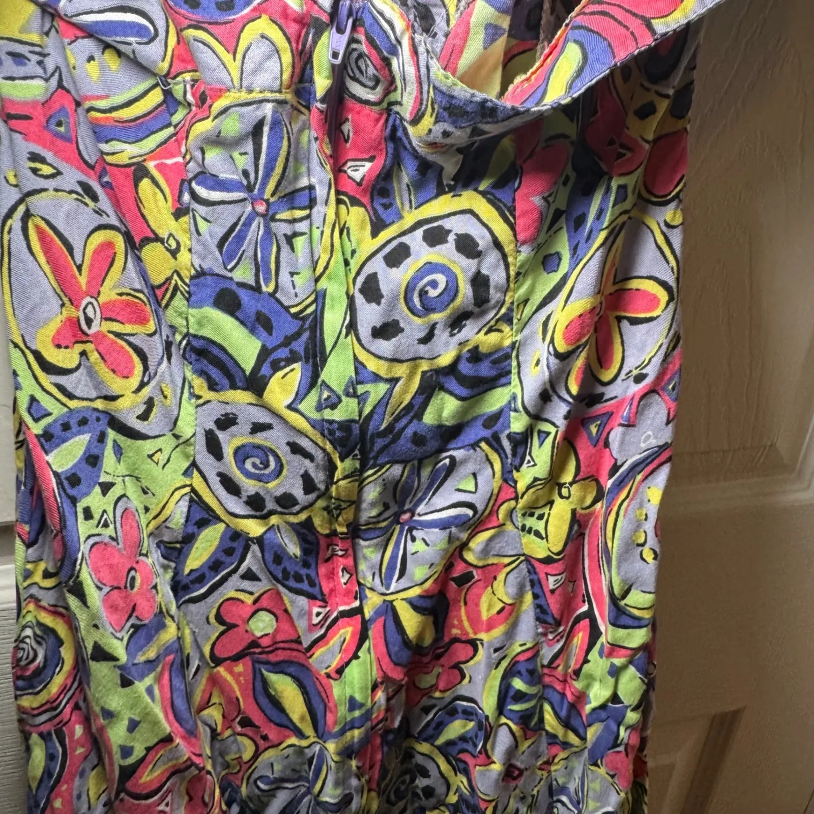 Farouche Australia Halter Neck Floral Print Rayon Midi Dress Womens 10 Vintage Pink - Image 6