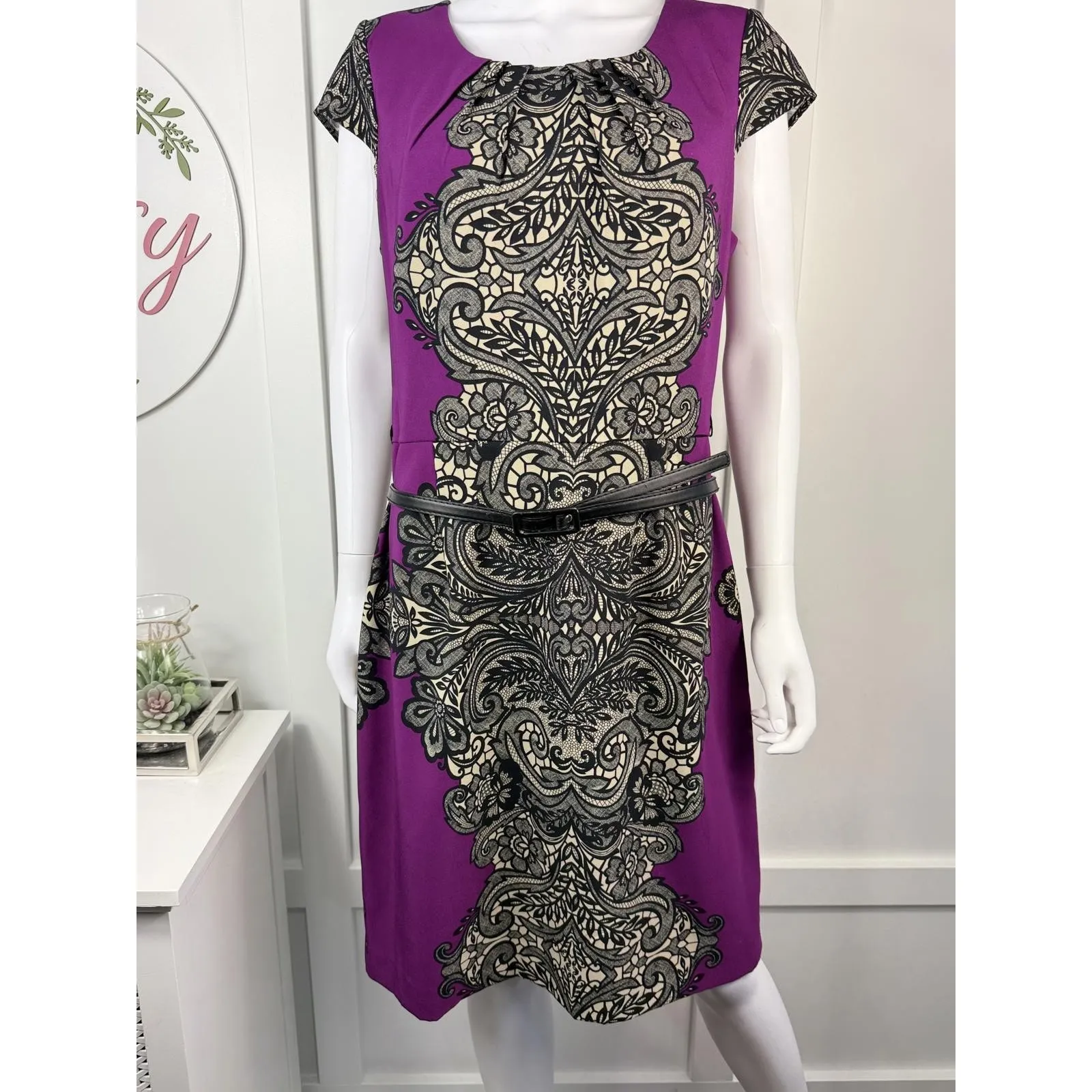Beautiful Sidney & Palmer Dress Size 14 Purple Size L - Image 2