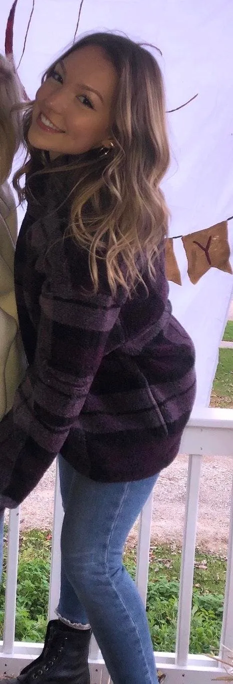 Oversized Teddy Quarter zip Purple Size L - Image 2